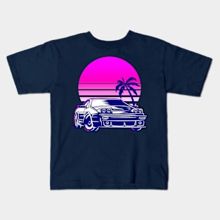 Vaporwave car Kids T-Shirt